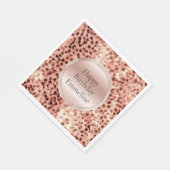 Chic Hübsch Girly Rose Gold Leopard Serviette (Ecke)