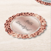 Chic Hübsch Girly Rose Gold Leopard Untersetzer (angewinkelt)