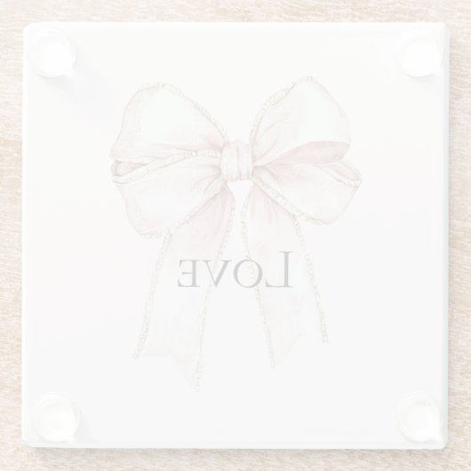 Chic Hübsch Pink Bow Glasuntersetzer (Rückseite)