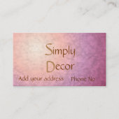 Chic Hübsch rosa Orange> Wohngestaltung Business C Visitenkarte (Vorderseite)