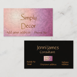 Chic Hübsch rosa Orange> Wohngestaltung Business C Visitenkarte