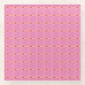 Chic Hübsch rosa Tile Ovals Karo-Muster Glasuntersetzer (Vorderseite)