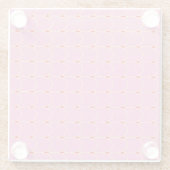 Chic Hübsch rosa Tile Ovals Karo-Muster Glasuntersetzer (Rückseite)