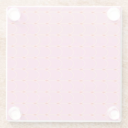 Chic Hübsch rosa Tile Ovals Karo-Muster Glasuntersetzer (Rückseite)