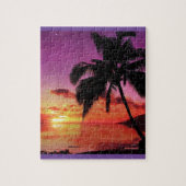Chic Hübsche Tropical Sunset Beach Szene Puzzle (Vertikal)