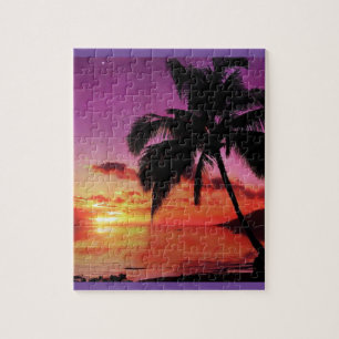Chic Hübsche Tropical Sunset Beach Szene Puzzle