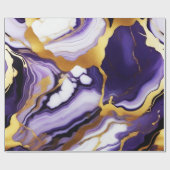 Chic hübsches lila Gold Imitate Marmor Geschenkpapier (Flach)