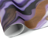 Chic hübsches lila Gold Imitate Marmor Geschenkpapier (Rolleneckpunkt)