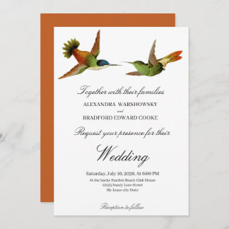 Chic Hummingbird Hochzeit Einladung Terracotta