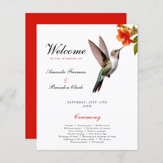 Chic Hummingbird und Orange Blume Wedding (Vorne/Hinten)