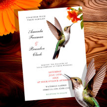 Chic Hummingbird und Orange Blume Wedding
