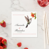 Chic Hummingbird und Orange Blume Wedding Serviette (Beispiel)