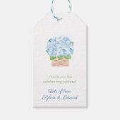 Chic Hydrangea Basket Spring Summer Polterabend Geschenkanhänger (Vorderseite)