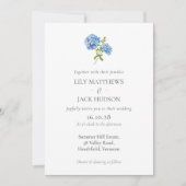 Chic Hydrangea Couple Foto Einladung zur Hochzeit (Vorderseite)