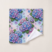 Chic Hydrangeen und Diamanten Handtuch-Set Badhandtuch Set (Waschlappen)