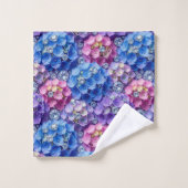 Chic Hydrangeen und Diamanten Handtuch-Set Badhandtuch Set (Waschlappen)
