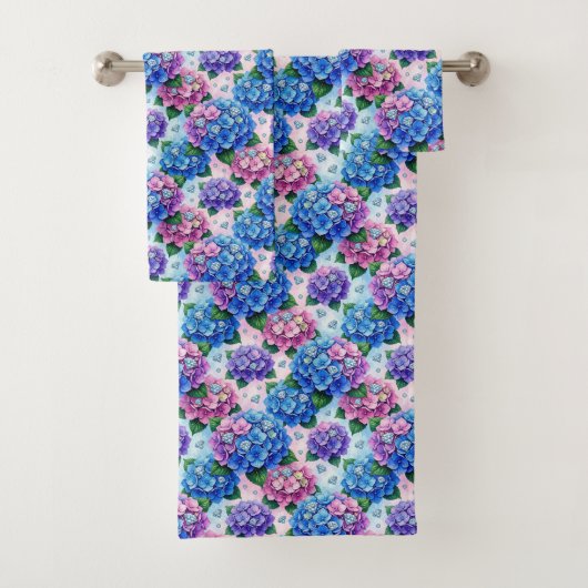Chic Hydrangeen und Diamanten Handtuch-Set Badhandtuch Set (Insitu)