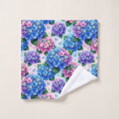 Chic Hydrangeen und Diamanten Handtuch-Set Badhandtuch Set (Waschlappen)