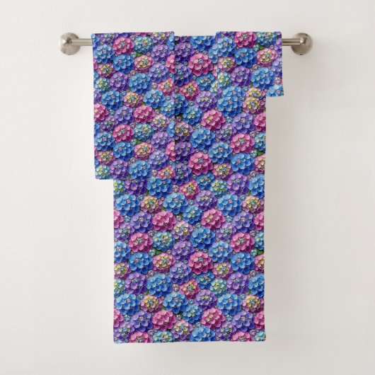 Chic Hydrangeen und Diamanten Handtuch-Set Badhandtuch Set (Insitu)