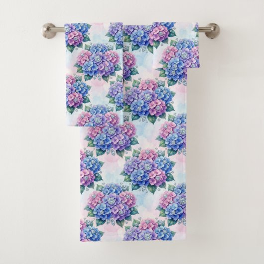 Chic Hydrangeen und Diamanten Handtuch-Set Badhandtuch Set (Insitu)