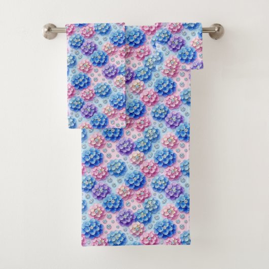 Chic Hydrangeen und Diamanten Handtuch-Set Badhandtuch Set (Insitu)