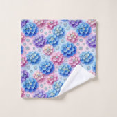 Chic Hydrangeen und Diamanten Handtuch-Set Badhandtuch Set (Waschlappen)