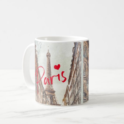 Chic I Liebe Paris | Eiffelturm Kaffeetasse (Vorderseite Links)