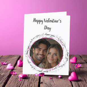Chic I Liebe You Valentine Custom Foto Feiertagskarte