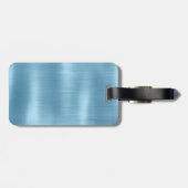 Chic ice blue aqua dripping Glitzer monogram Gepäckanhänger (Rückseite horizontal)