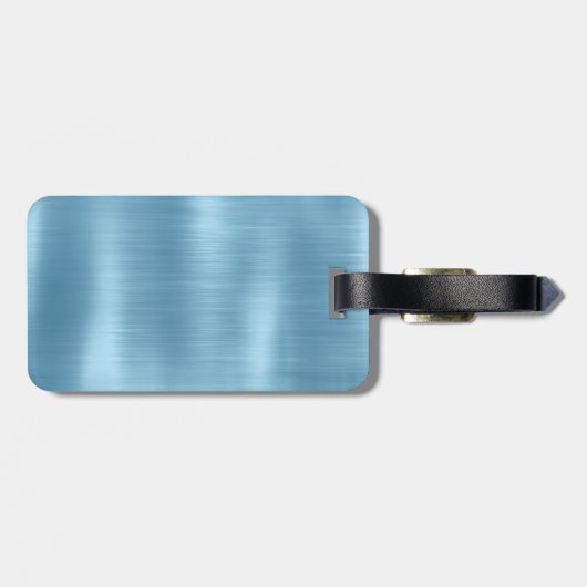 Chic ice blue aqua dripping Glitzer monogram Gepäckanhänger (Rückseite horizontal)