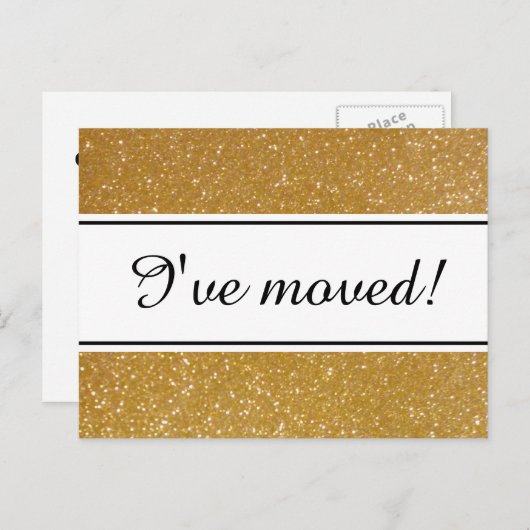 Chic Ich habe Imitate Gold Glitzer verschoben Post Ankündigungspostkarte (Vorne/Hinten)