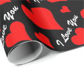 CHIC_ " ich Liebe Sie" ROTES Geschenkpapier (Rolleneckpunkt)