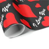 CHIC_ " ich Liebe Sie" ROTES Geschenkpapier (Rolleneckpunkt)