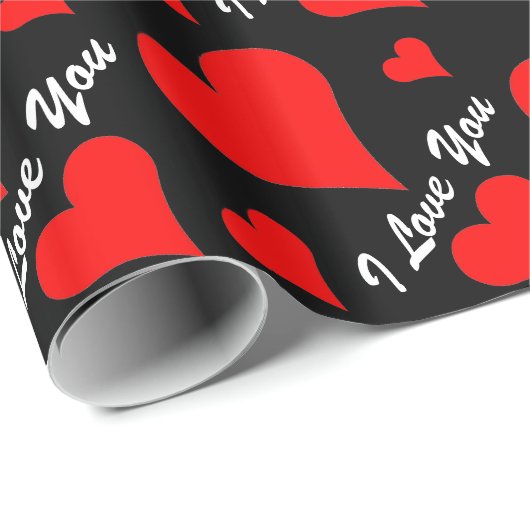 CHIC_ " ich Liebe Sie" ROTES Geschenkpapier (Rolleneckpunkt)