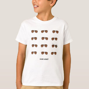 Chic iconic wink S Aviator Brille Braun Muster T-Shirt