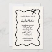 Chic Illustriert French Bow | Babydusche Einladung (Vorderseite)