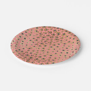 Chic-Imitat-Gold und schwarzer Cheetah-Druck auf Pappteller