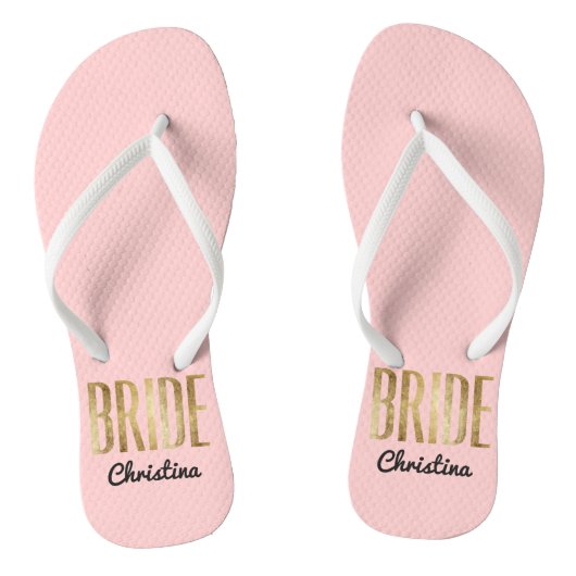 Chic-Imitat-Goldbraut, die Bachelorette Wedding Badesandalen (Fußbett)