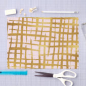 Chic-Imitat-Goldfarbebrushstroke-Gitterfeld-Rosa Seidenpapier (Handwerk)