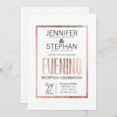 Chic-Imitat-Rosen-GoldAbends-Empfangs-Einladungen Einladung (Vorne/Hinten)