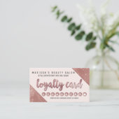 Chic-Imitat-Rosen-GoldGlitzersequins-Loyalität Treuekarte (Stehend Vorderseite)