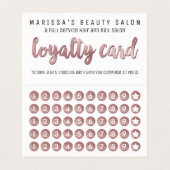 Chic-Imitat-Rosen-GoldGlitzersequins-Loyalität Visitenkarten (Innenseite Aufgefaltet)