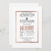 Chic-Imitat-Rosen-Goldhochzeits-Einladungen Einladung (Vorne/Hinten)