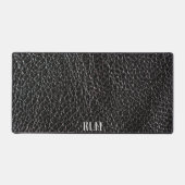 Chic Imitat schwarzes Leder mit Monogramm Schreibtischunterlage (Vorderseite)