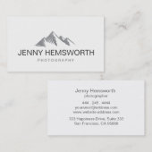 Chic-Imitat-silberne Berge Minimalistisch Visitenkarte (Vorne/Hinten)