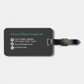 Chic Imitate gebürstetes Aquamarines Monogramm aus Gepäckanhänger (Rückseite horizontal)