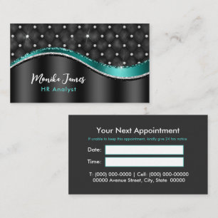 Chic Imitate gebürstetes Aquamarines Monogramm aus Terminkarte