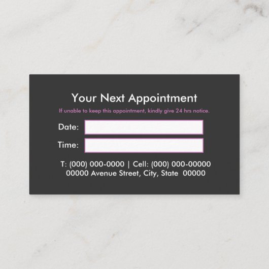 Chic Imitate gebürstetes Lila Monogramm aus Metall Terminkarte (Rückseite)