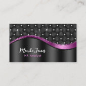 Chic Imitate gebürstetes Lila Monogramm aus Metall Terminkarte (Vorderseite)