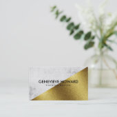 Chic Imitate geometrischer Gold- und Grunge-Farbbl Visitenkarte (Stehend Vorderseite)